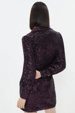 Coast Sequin Mini Dress With Collar -Coast bcc04002 pink xl 2