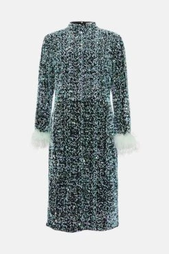 Coast Plus Sequin Midi Dress With Feather Cuff -Coast bcc04014 mint xl 3
