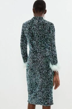 Coast Sequin Midi Dress With Feather Cuff -Coast bcc04015 mint xl 2