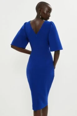 Coast Flare Sleeve Crepe Dress -Coast bcc04052 cobalt xl 2