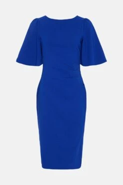 Coast Flare Sleeve Crepe Dress -Coast bcc04052 cobalt xl 3