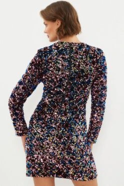Coast Multi Sequin Mini Shift Dress -Coast bcc04062 multi xl 2