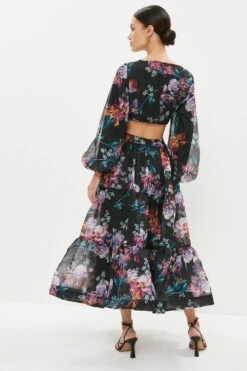 Coast Petite ​Organza Cut Out Back Dress With Buttons -Coast bcc04068 black xl 2