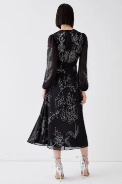 Coast Premium Beadwork Floral Midi Dress -Coast bcc04072 black xl 2