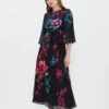 Coast Floral Print Pleated Midi Dress