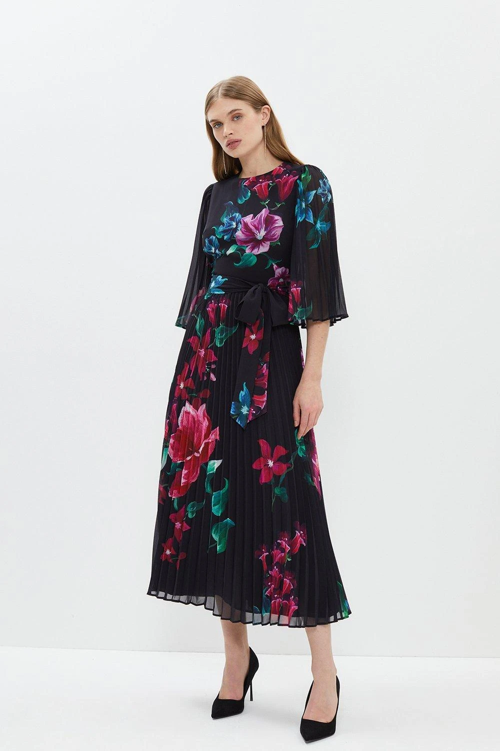 Coast Floral Print Pleated Midi Dress 1 Coast Floral Print Pleated Midi Dress