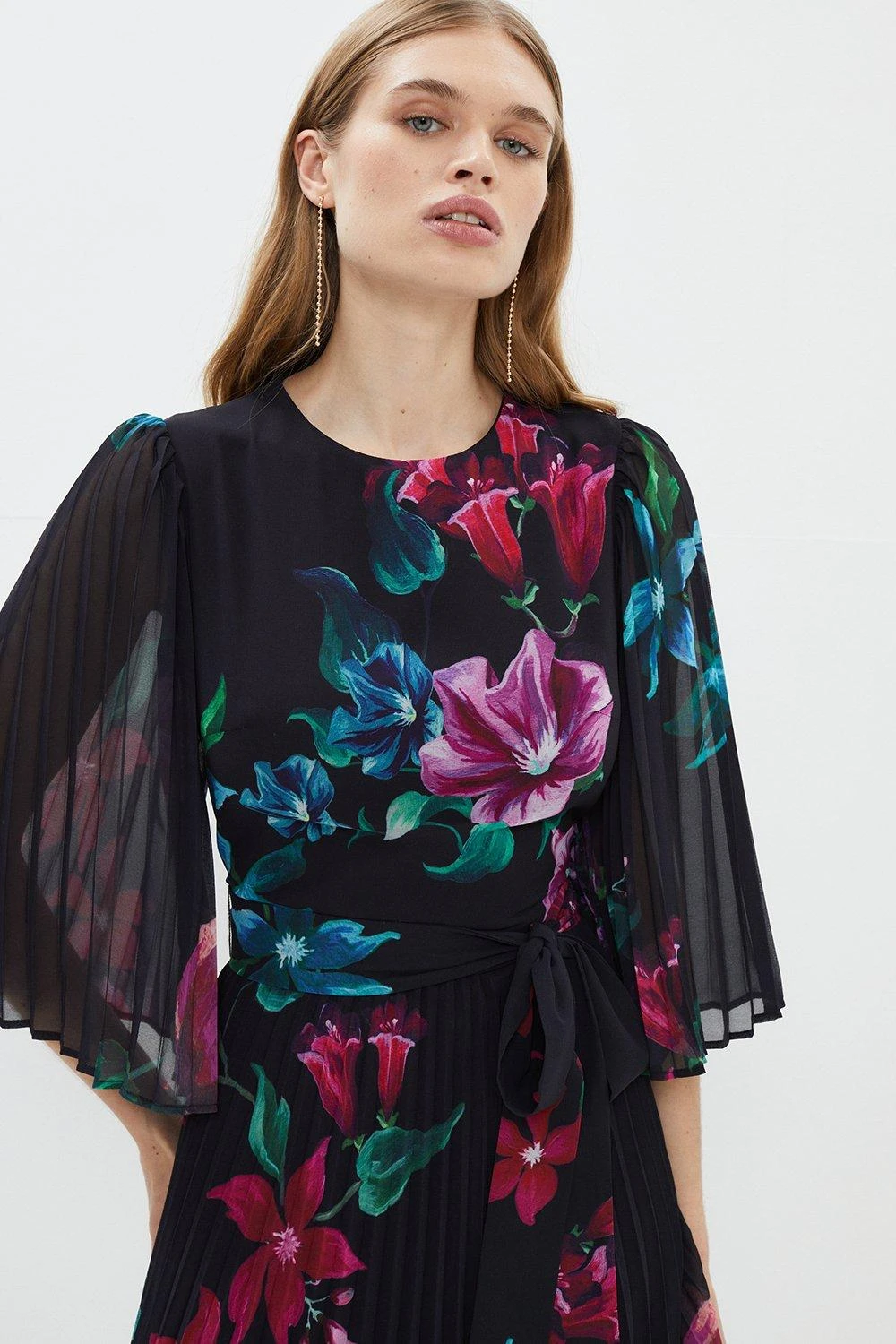 Coast Floral Print Pleated Midi Dress 2 Coast Floral Print Pleated Midi Dress - Image 2