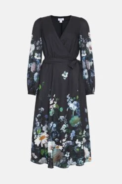 Coast Placement Winter Floral Hem Sweep Wrap Dress 7 Coast Placement Winter Floral Hem Sweep Wrap Dress -Coast bcc04149 black xl 3