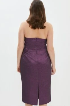 Coast Plus Size Sparkle Jacquard Halter Neck Pencil Dress -Coast bcc04185 pink xl 2