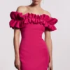 Coast Statement Ruffle Bardot Scuba Mini Dress