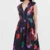 Coast Blurred Statement Floral Plunge Corset Dress