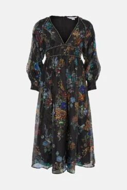 Coast Julie Kuyath Diamante Trim Organza Balloon Sleeve Midi Dress -Coast bcc04239 black xl 3