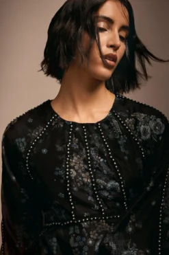 Coast Julie Kuyath Diamante Trim Organza Mini Dress -Coast bcc04240 black xl 4 scaled