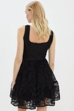 Coast Boned Bodice Lace Mix Mini Dress -Coast bcc04261 black xl 2