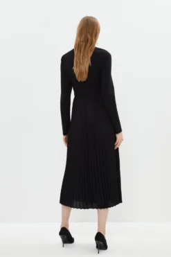 Coast Keyhole Ponte Bodice Button Pleat Skirt Dress -Coast bcc04287 black xl 2 scaled