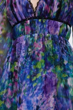 Coast Floral Pleat Detail Placement Print Mini Dress -Coast bcc04412 multi xl 4