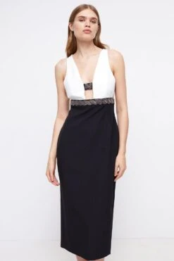 Coast Midi Pencil Dress With Embellished Waist