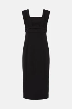 Coast Pleated Strap And Waist Detail Pencil Dress -Coast bcc04417 black xl 3