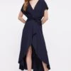 Coast Midi Dress With Twist Waist & Ruffle