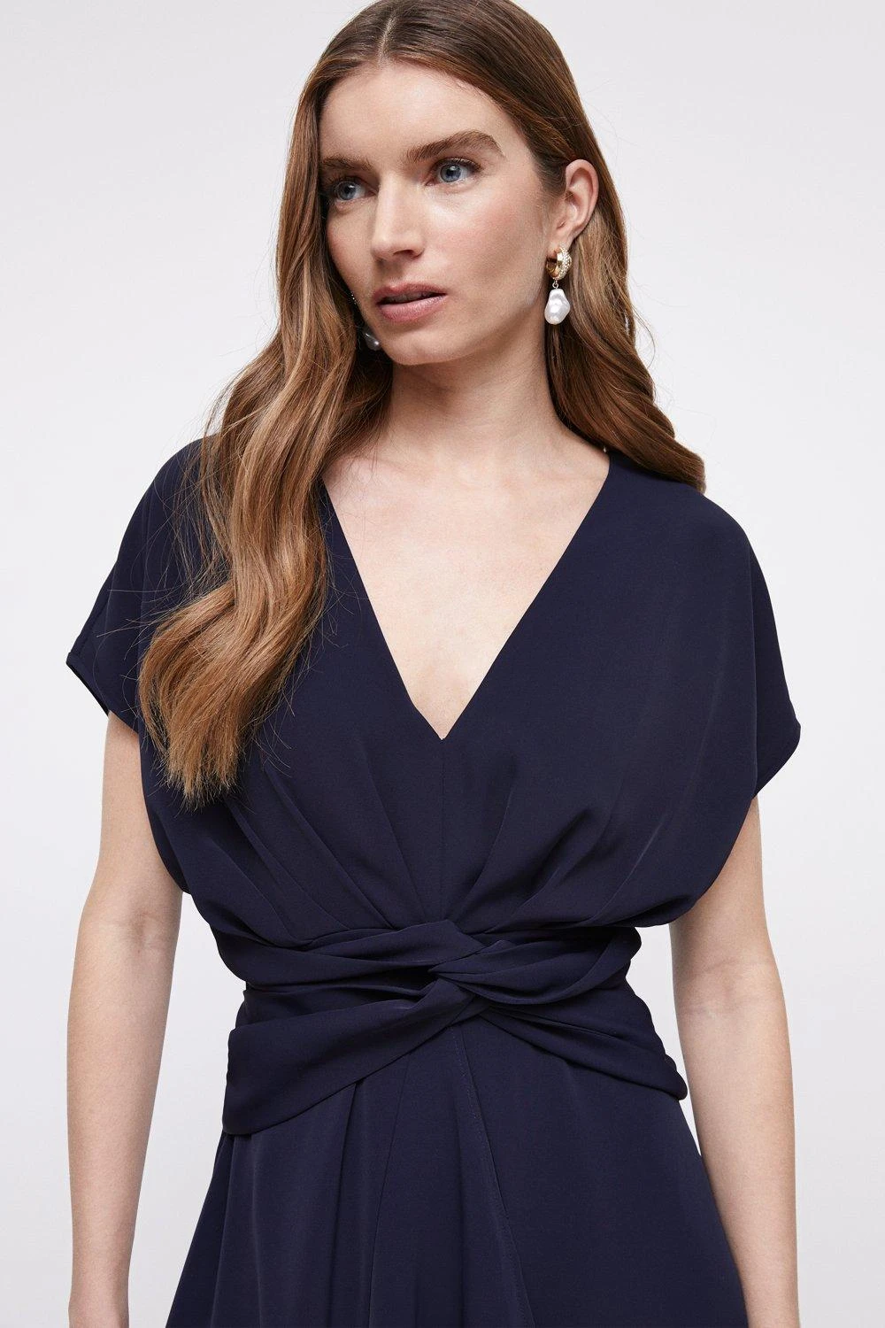 Coast Midi Dress With Twist Waist & Ruffle 3 Coast Midi Dress With Twist Waist & Ruffle - Image 3
