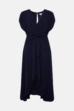 Coast Midi Dress With Twist Waist & Ruffle 8 Coast Midi Dress With Twist Waist & Ruffle -Coast bcc04419 navy xl 3