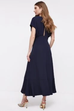 Coast Midi Dress With Twist Waist & Ruffle 9 Coast Midi Dress With Twist Waist & Ruffle -Coast bcc04419 navy xl 4