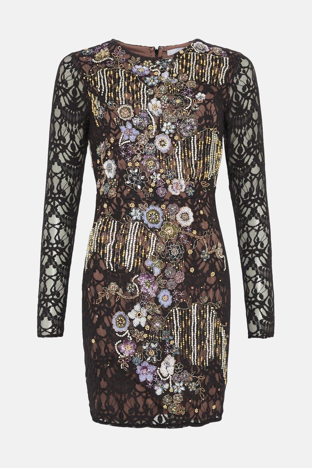 Coast Julie Kuyath Lace Mini Dress With Embellishment 4 Coast Julie Kuyath Lace Mini Dress With Embellishment - Image 4