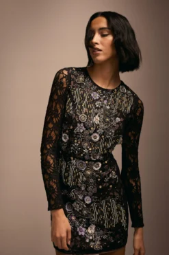 Coast Julie Kuyath Lace Mini Dress With Embellishment 11 Coast Julie Kuyath Lace Mini Dress With Embellishment -Coast bcc04441 black xl 5 scaled