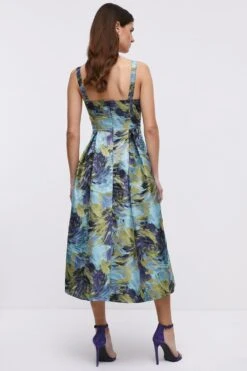 Coast Panelled Bodice Jacquard Full Skirt Midi Dress -Coast bcc04488 multi xl 4