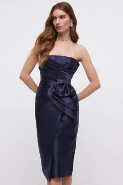 Coast Twill Bow Midi Pencil Dress