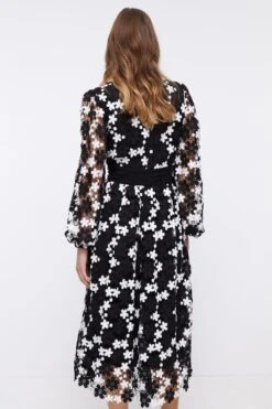 Coast Mono Lace Button Detail Midi Dress -Coast bcc04518 mono xl 2