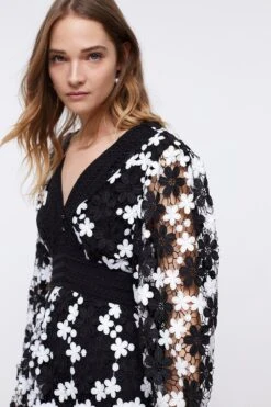 Coast Mono Lace Button Detail Midi Dress -Coast bcc04518 mono xl 4