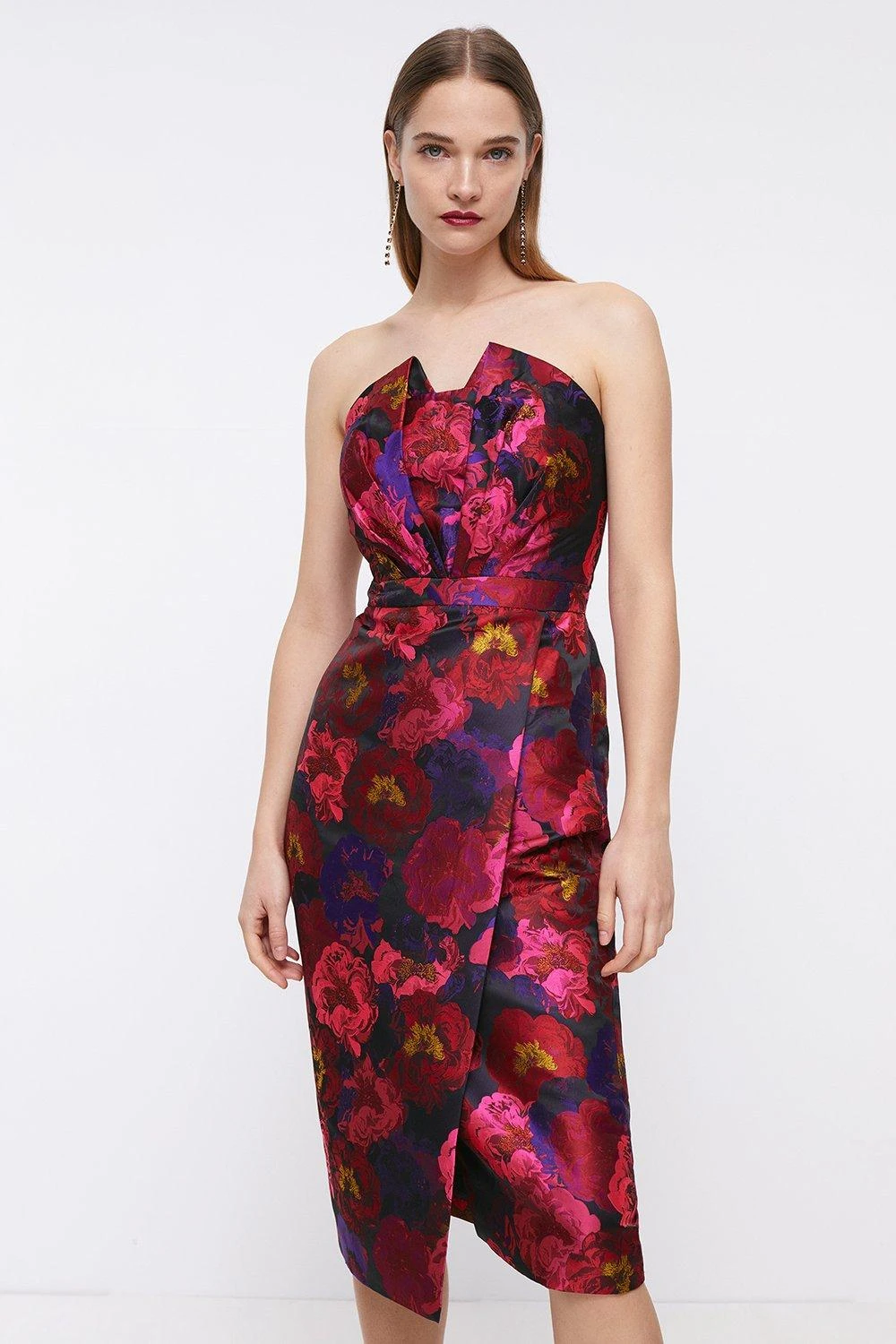 Coast Jacquard Pleat Bodice Pencil Dress 1 Coast Jacquard Pleat Bodice Pencil Dress