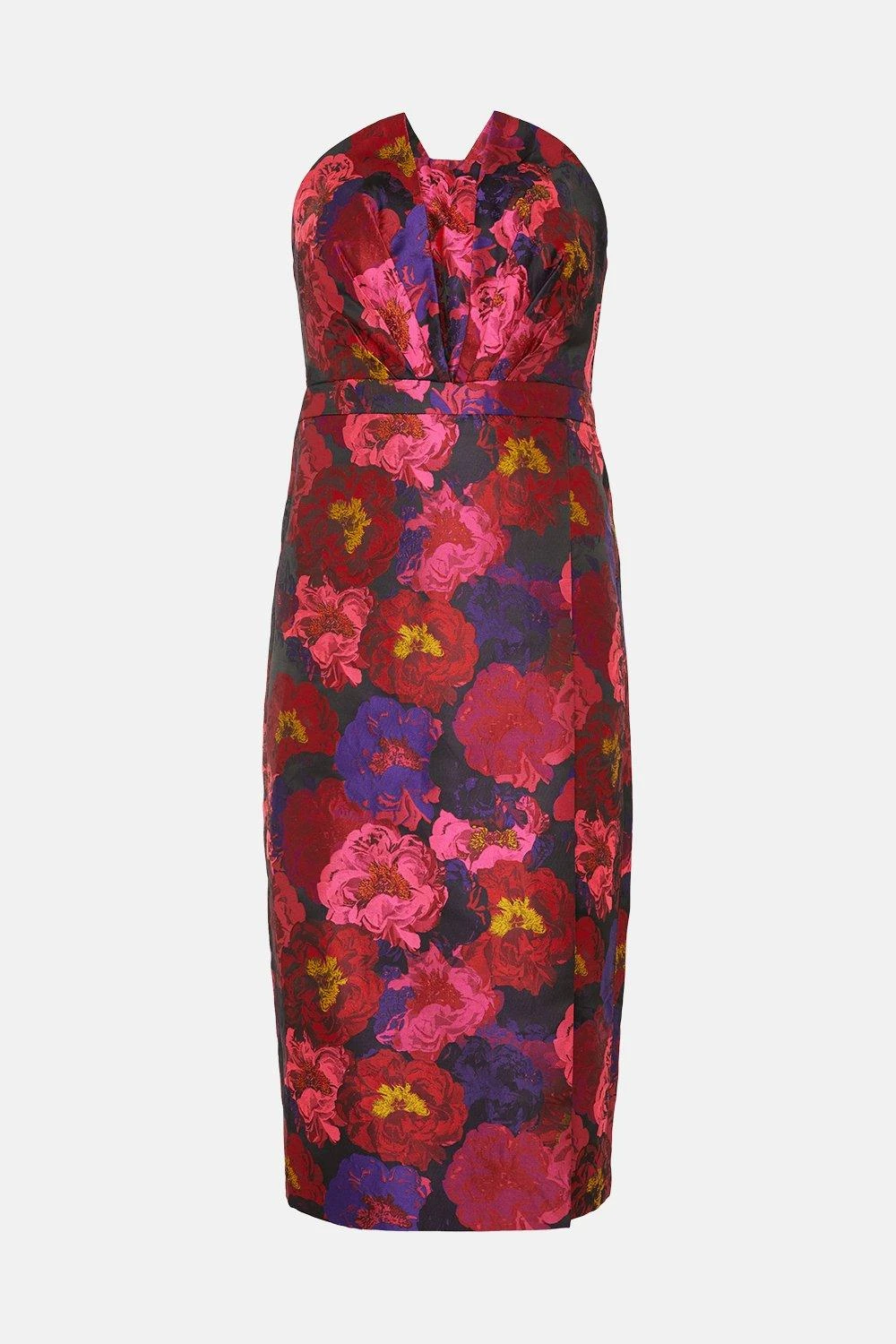 Coast Jacquard Pleat Bodice Pencil Dress 4 Coast Jacquard Pleat Bodice Pencil Dress - Image 4