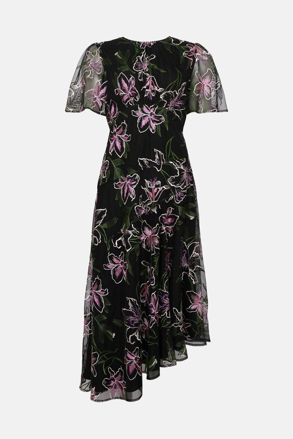 Coast Lily Embroidered Mesh Cut Out Back Midi Dress 4 Coast Lily Embroidered Mesh Cut Out Back Midi Dress - Image 4