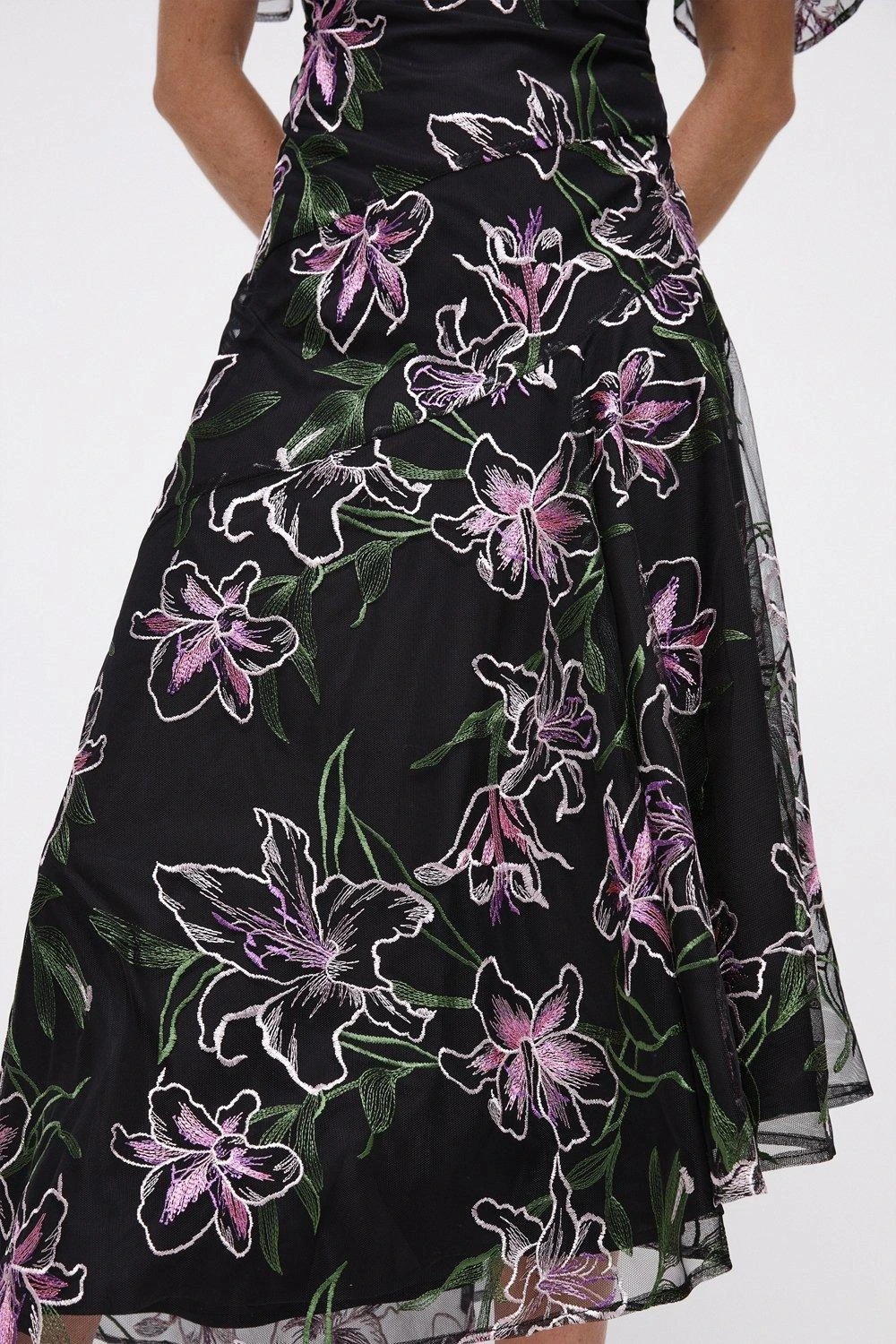 Coast Lily Embroidered Mesh Cut Out Back Midi Dress 5 Coast Lily Embroidered Mesh Cut Out Back Midi Dress - Image 5