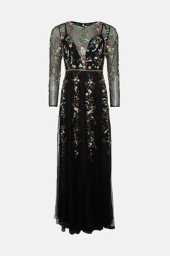 Coast Petite Hand Embellished Sequin Floral Panelled Maxi Dress -Coast bcc04559 black xl 3