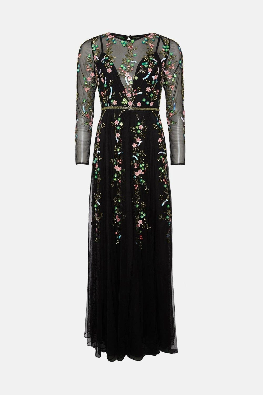 Coast Hand Embellished Sequin Floral Panelled Maxi Dress 4 Coast Hand Embellished Sequin Floral Panelled Maxi Dress - Image 4