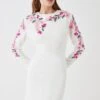 Coast Hand Stitched 3d Floral Long Sleeve Mini Dress