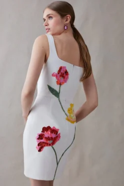 Coast Hand Embellished Floral Pencil Mini Dress -Coast bcc04562 white xl 4 scaled