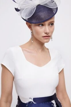 Coast 2 In 1 Midi Dress With Twill Skirt & Crepe Bodice -Coast bcc04608 navy xl 2