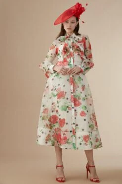 Coast Lisa Tan Organza Pussybow Shirt Dress 7 Coast Lisa Tan Organza Pussybow Shirt Dress -Coast bcc04660 cream xl 2