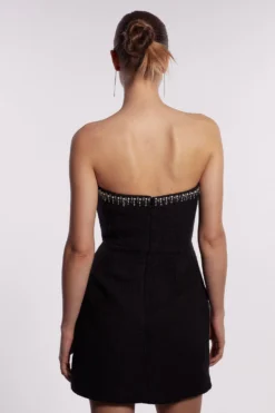 Coast Tweed Strapless Mini Dress With Embellishment -Coast bcc04663 black xl 2 scaled