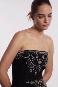 Coast Tweed Strapless Mini Dress With Embellishment -Coast bcc04663 black xl 4 scaled