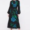 Coast Blooming Marigold Embroidered Midi Dress