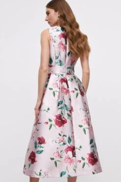 Coast Midi Dress In Twill With V-Neck 9 Coast Midi Dress In Twill With V-Neck -Coast bcc04710 pink xl 4