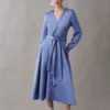 Coast Midi Satin Wrap Dress With Bow Detail