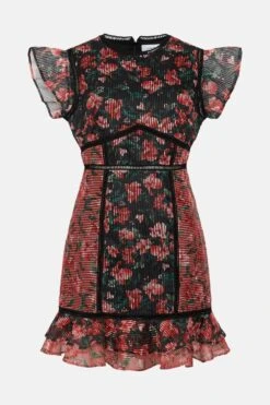 Coast Mini Dress In Organza With Tiers -Coast bcc04734 black xl 3