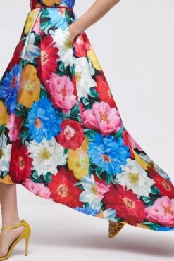 Coast Twill Midi Dress With Dip Hem & Piping -Coast bcc04738 multi xl 4