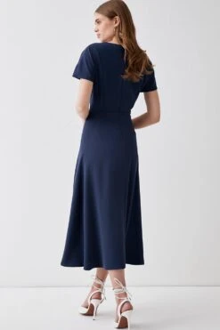 Coast Midi Dress With High Neck & Flare Skirt -Coast bcc04742 navy xl 2